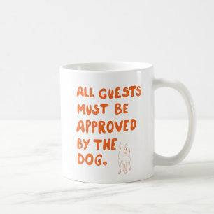 Hand-written typography with dog illustration coffee mug