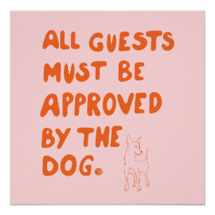Hand-written typography with dog illustration poster