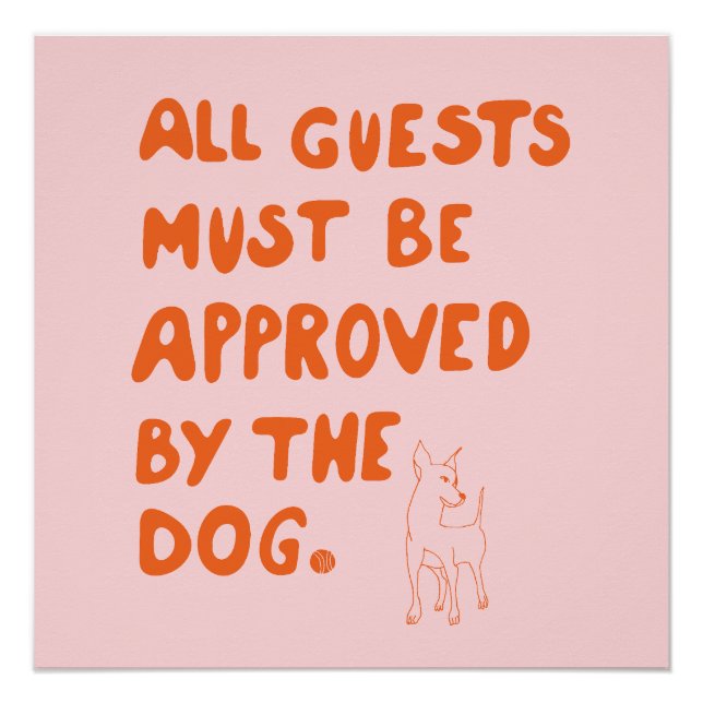 Hand-written typography with dog illustration poster (Front)