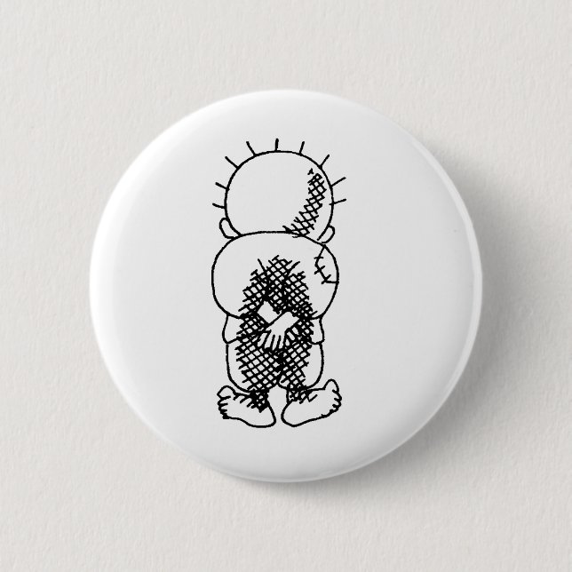 Handala 6 Cm Round Badge (Front)