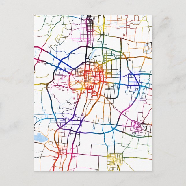 Handan China City Map Postcard (Front)