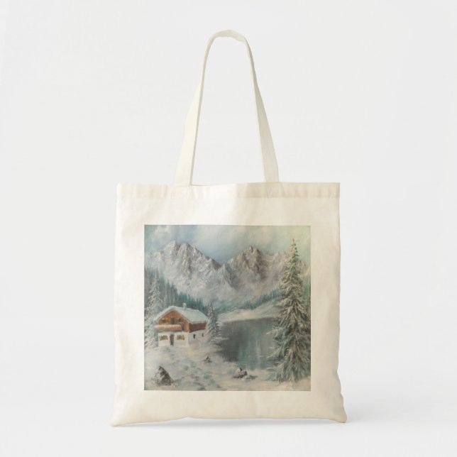 Handbag Ann Hayes Painting Bavarian Snow Dream (Front)