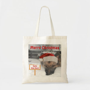 Handbag German Shepherd Santa Stop Here