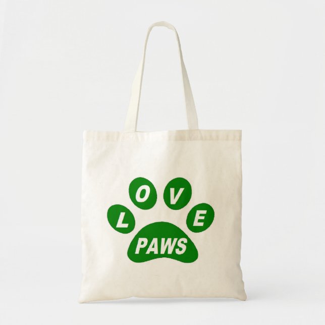 Handbag Love Paws on Paws Green (Front)