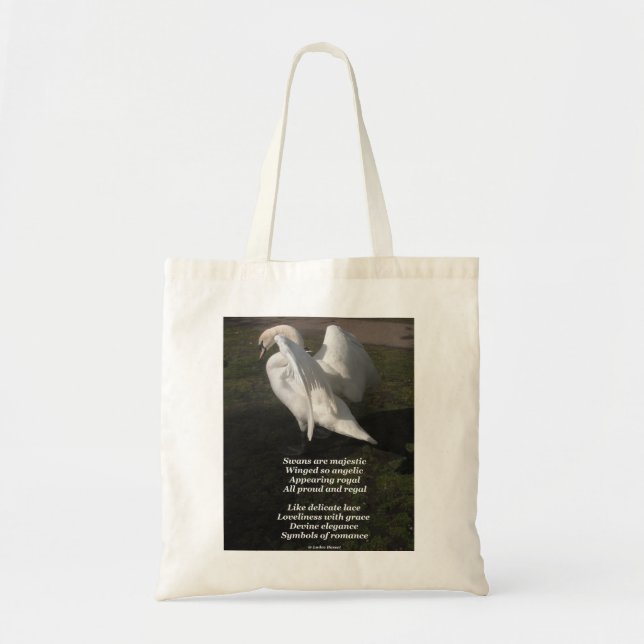 Handbag Poem Swans Are Majestic By Ladee Basset (Front)