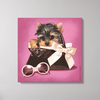 Handbag yorkie canvas print