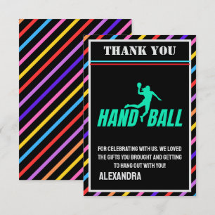 Handball Birthday Party, Handball Girl Player  Thank You Card