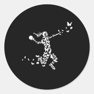 Handball Butterflies Handball Player Classic Round Sticker