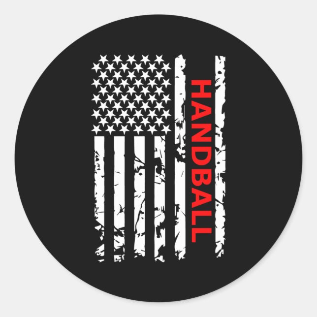 Handball Classic Round Sticker (Front)