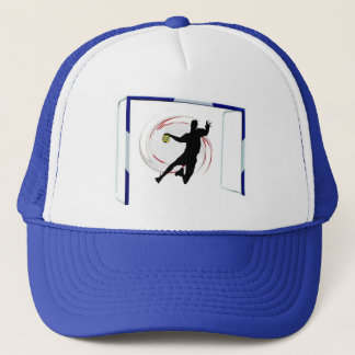 Handball classy design player and goal trucker hat