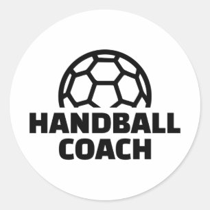 Handball coach classic round sticker