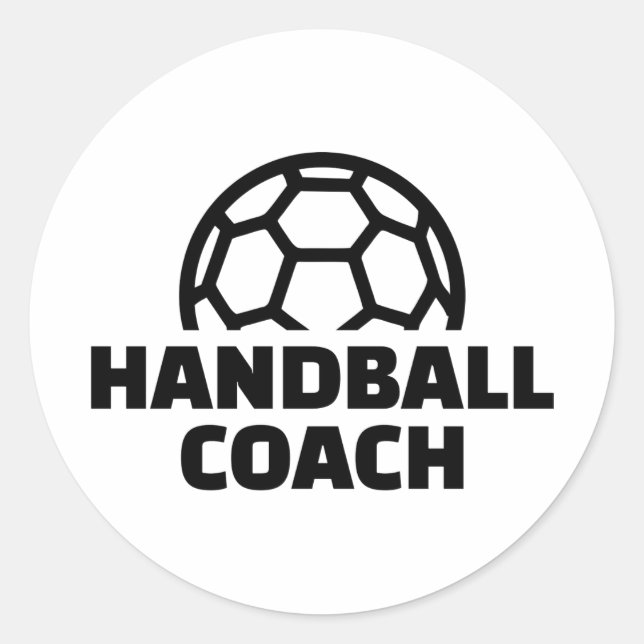 Handball coach classic round sticker (Front)