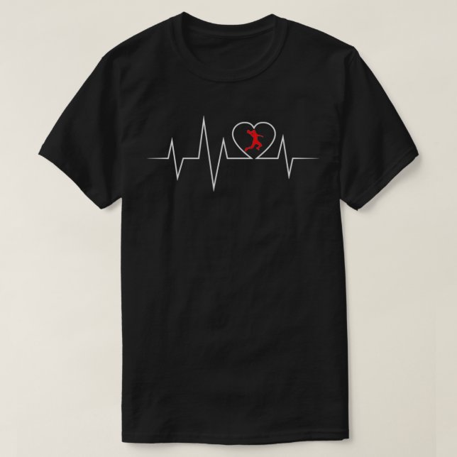 Handball ECG love and heartbeat T-Shirt (Design Front)