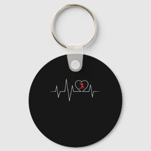 Handball EKG love and heart beat Key Ring