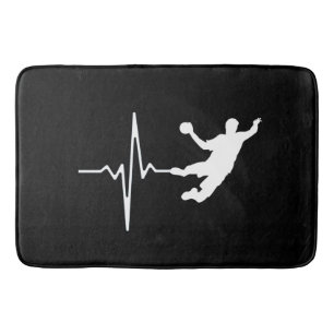 Handball - Handball Player Heartbeat Bath Mat