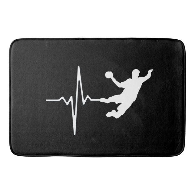Handball - Handball Player Heartbeat Bath Mat (Front)