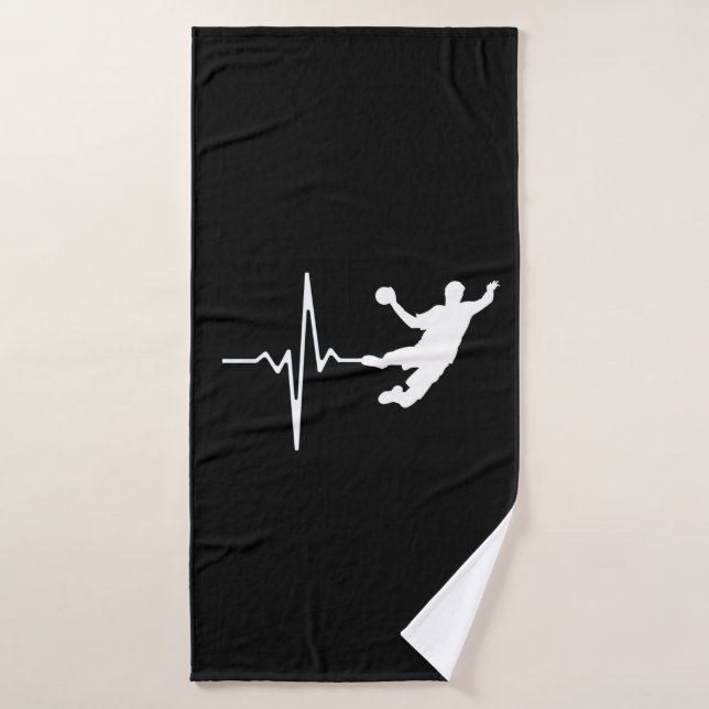 Handball - Handball Player Heartbeat Bath Towel (Bath Towel)