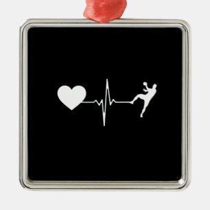 Handball Handball Player Heartbeat Metal Tree Decoration