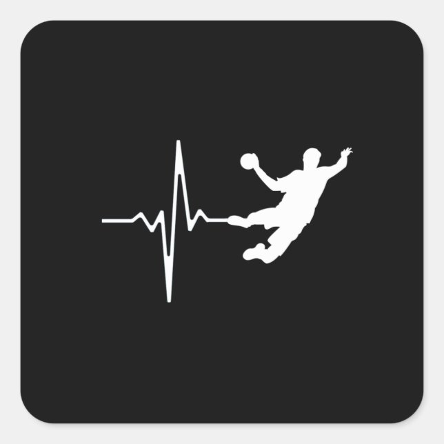 Handball - Handball Player Heartbeat Square Sticker (Front)