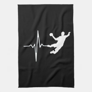 Handball - Handball Player Heartbeat Tea Towel