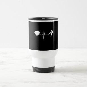 Handball Handball Player Heartbeat Travel Mug