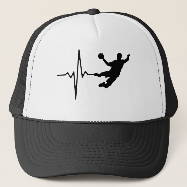 Handball - Handball Player Heartbeat Trucker Hat (Front)