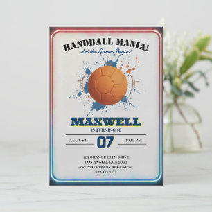 Handball Mania Birthday Invitation