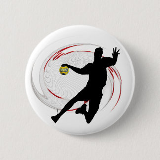 Handball modern sophisticated design of player 6 cm round badge