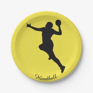 Handball Player Paper Plate