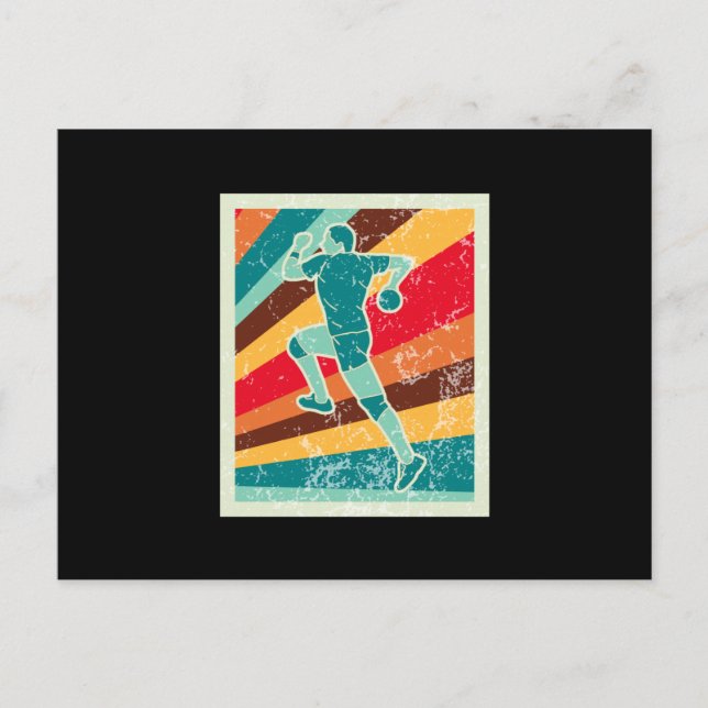 Handball Player Retro Postcard (Front)