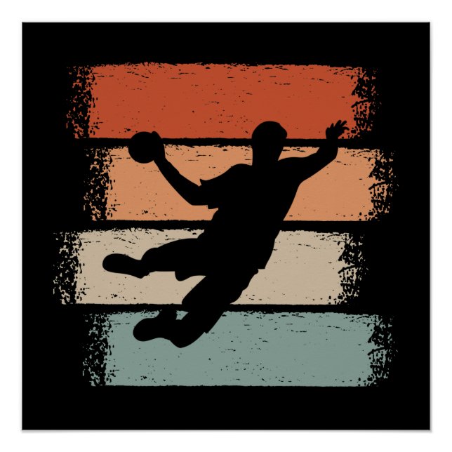 Handball Player Retro Poster (Front)