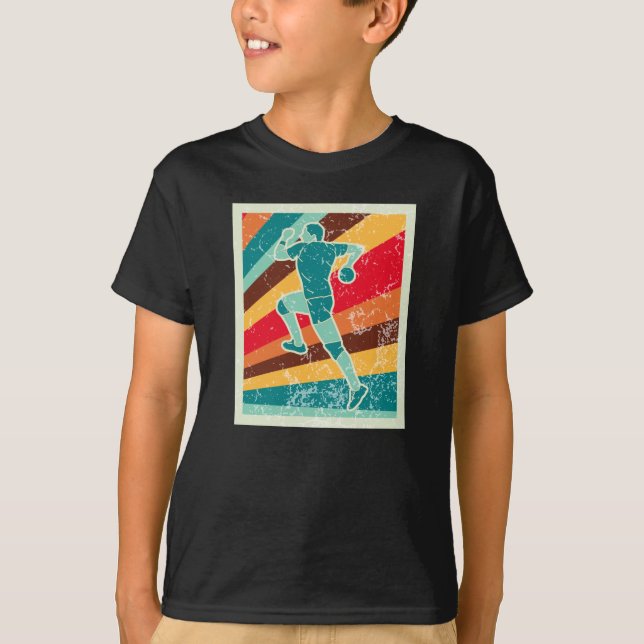 Handball Player Retro T-Shirt (Front)