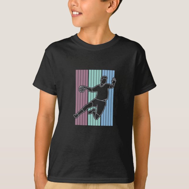 Handball Player Retro T-Shirt (Front)