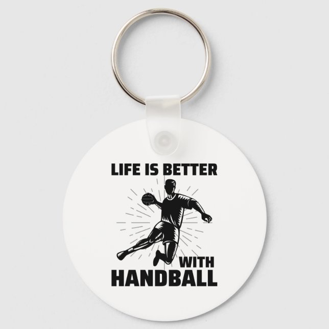 Handball Player Sport Team Handballer Funny Saying Key Ring (Front)