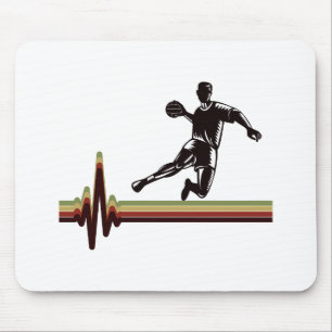 Handball Player Sport Team Handballer Heartbeat  Mouse Mat