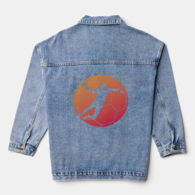 Handball players for children women and men  1  denim jacket (Back)