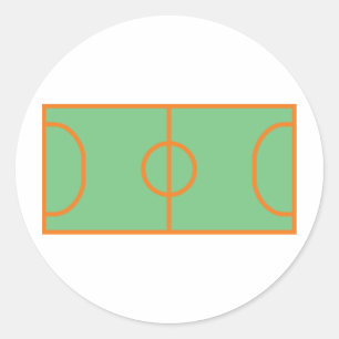 handball playing field icon classic round sticker