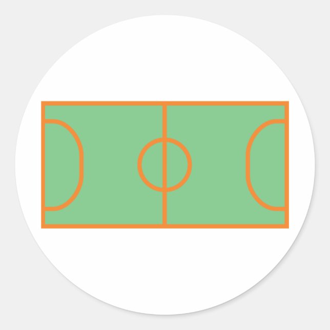 handball playing field icon classic round sticker (Front)