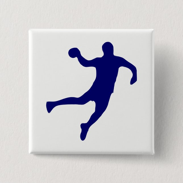Handball Silhouette 15 Cm Square Badge (Front)