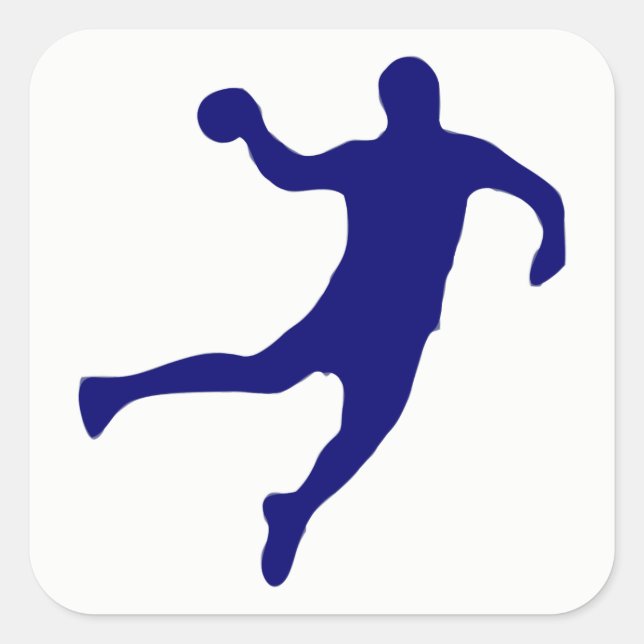 Handball Silhouette Square Sticker (Front)