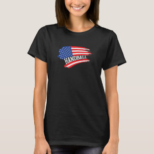 Handball US American Flag Team Handball Player P T-Shirt