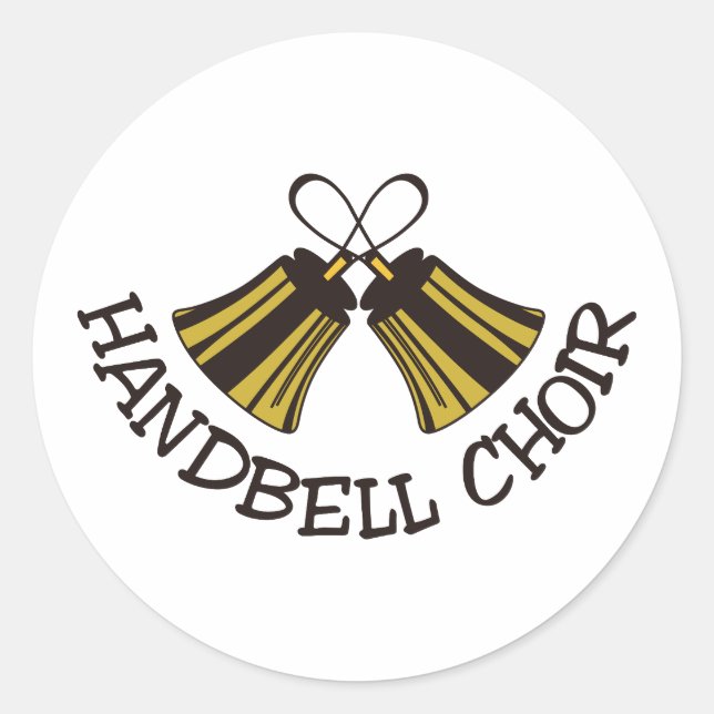 Handbell Choir Classic Round Sticker (Front)