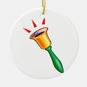 Handbell graphic image, hand chime image ceramic tree decoration