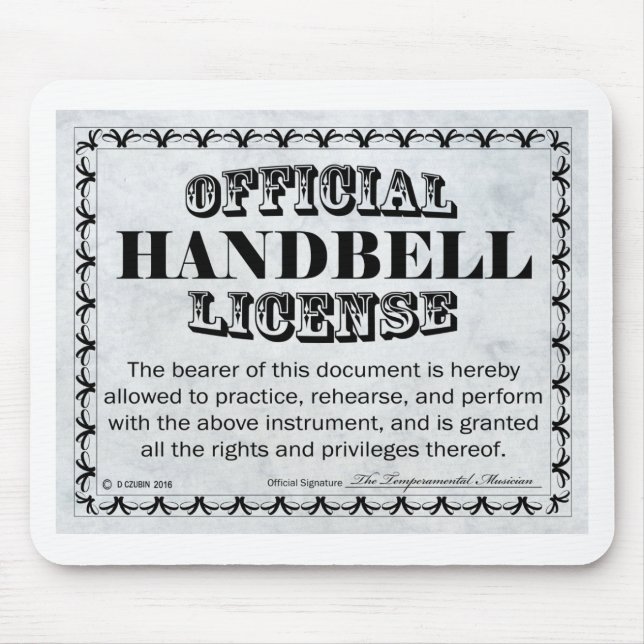 Handbell License Mouse Mat (Front)