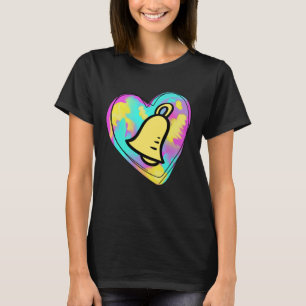 Handbell Ringer Multicolored Painted Heart T-Shirt