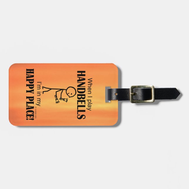 Handbells Happy Place Luggage Tag (Front Horizontal)