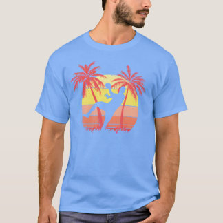 Handbollhrow Male Summer Sunset 80s Palm funny T-Shirt