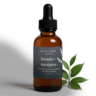 Handcrafted Aromatherapy Essential Oil Black White Rectangular Sticker