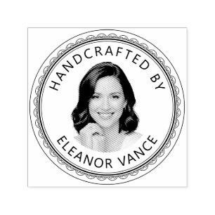 Handcrafted By Custom Artisan Name Photo Portrait Self-inking Stamp
