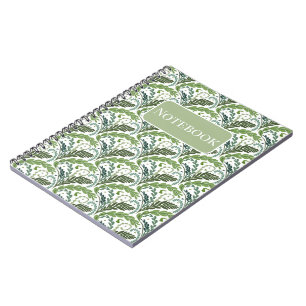 Handcrafted Design Fern Fan Notebook - Greens